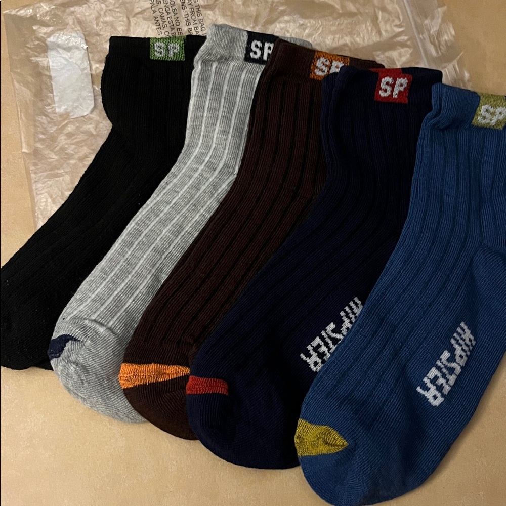 🔥5 for 20🔥5Pack Men's Striped Cotton Breathable Crew Socks